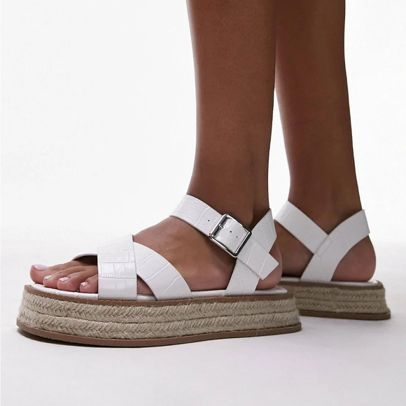 Topshop Shoes - TopShop Jenna Espadrille flat sandal in white
